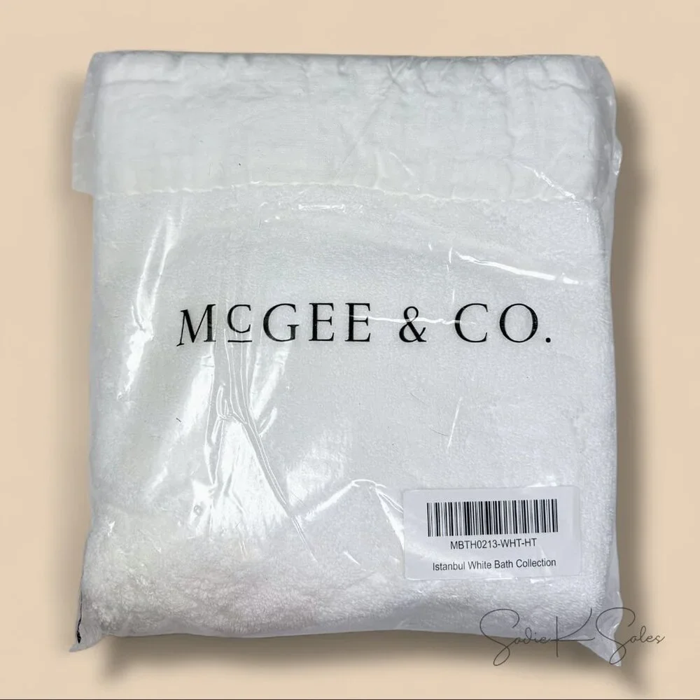 McGee & Co Istanbul White Hand‎ Towel - Turkish Cotton